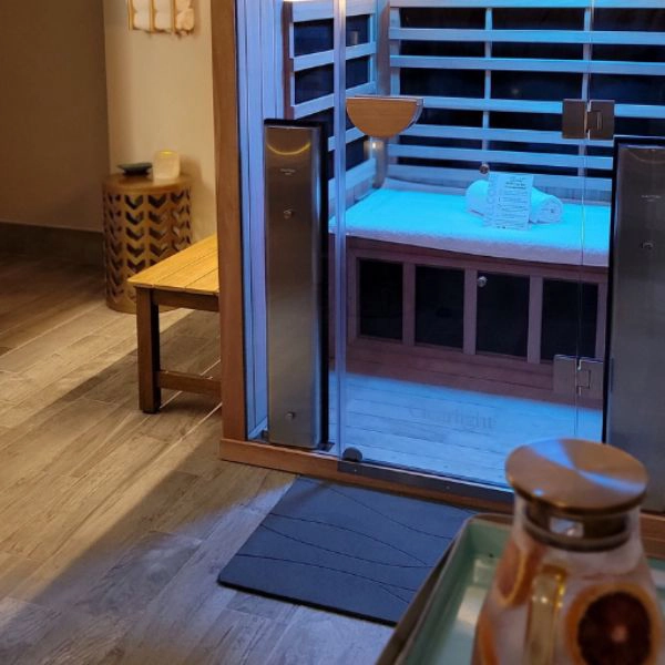 Private infrared sauna for contrast therapy at Tranquil Radiance Spa in Palm Beach Gardens