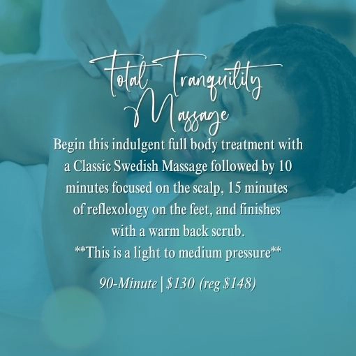 July 2026 massage spa specials at Tranquil Radiance Spa in Palm Beach Gardens, Florida.